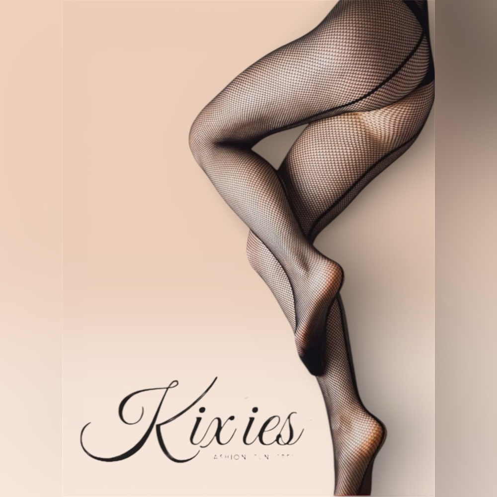 Black Cuban Line Fishnet Tights- Plus available